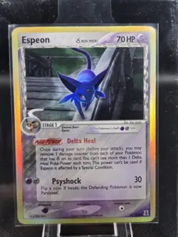 Pokemon TCG 2005 Delta Species Espeon Holo Foil Rare # 4/113 Damaged - Image 1