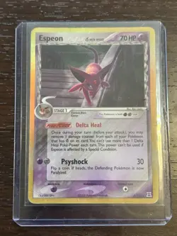 Pokemon TCG Espeon Holo Rare Reverse Holo Card 4/113 EX Delta Species - Image 1