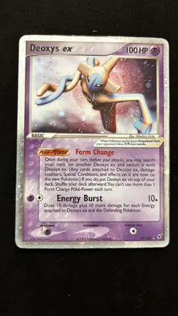 Rare Deoxys Ex 97/107 Pokemon Card HP/MP VINTAGE - Image 1
