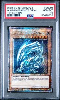 2024 YU-GI-OH! MP24-25TH ANV TIN: DUELING MIRRORS BLUE-EYES WHITE DRAGON PSA 10 - Image 1