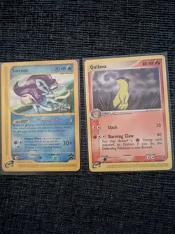 Suicune E Reader 53/53 Black Star Promo Regular Edition, Quilava 51/100 E Reader - Image 2