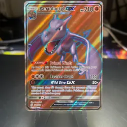 Pokemon TCG SM Unified Minds Aerodactyl GX # 224 / 236 Ultra Rare Near Mint - Image 2