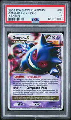 PSA 1 Gengar LV. X 97/99 Platinum Arceus Ultra Rare Pokemon Card - Image 1