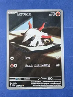 Pokemon Card TCG SV08: Surging Sparks Larvesta 196/191 Illustration Rare NM/M - Image 1