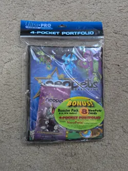 1x Sealed Neopets TCG 4 Pocket Card Binder + Base Booster Bundle, Ultra Pro 2004 - Image 1