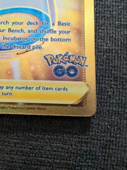 Egg Incubator 087/078 Gold Secret Rare Pokemon GO Trainer Card Mint - Image 4