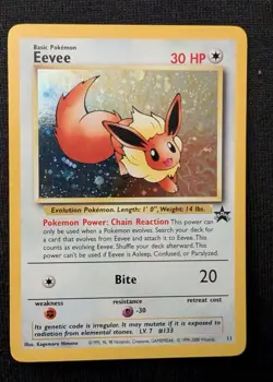 Eevee 11 Pokemon TCG Black Star Promo Holo Vintage 2000 Card LP/NM Free Ship - Image 1