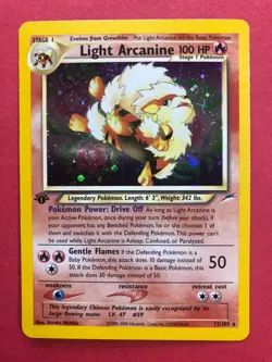 Light Arcanine 1st Edition 12/105 Neo Destiny Set Pokemon Trading Card Game - Image 1
