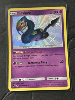 Seviper SV15/SV94 Pokemon Hidden Fates Sun & Moon Shiny Vault | Holo Card - Image 1