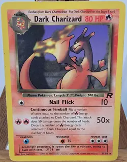 Dark Charizard 21/82 Team Rocket 2000 Non-Holo Rare WOTC Pokemon Card TCG - Image 1