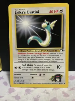 Pokemon Gym Heroes Card 42/132 Erika's Dratini NM - Image 1