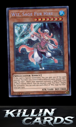 1st Edition Wiz, Sage Fur Hire DASA-EN022 Secret Rare Dark Saviors YuGiOh Card N - Image 1