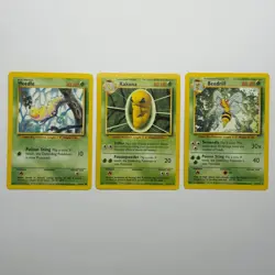 Pokemon TCG Weedle Kakuna Beedrill 3-Card Evolution Lot WOTC Vintage 1999 - Image 1