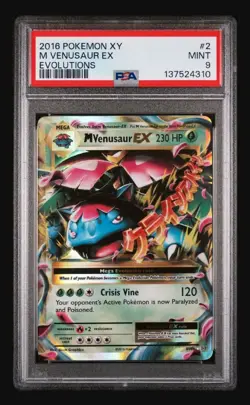 M VENUSAUR EX 2 PSA 9 MINT GRADED 2016 POKEMON XY EVOLUTIONS - Image 1