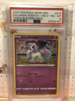 Galarian Ponyta PSA 8 MINT HOLO PROMO 3 PACK BLISTER SWSH013 - Image 1