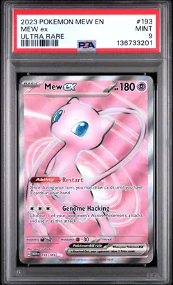 2023 POKEMON MEW EN-151 ULTRA RARE #193 MEW EX PSA 9 - Image 1