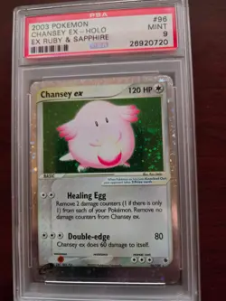 PSA 9 2003 Pokemon Chansey ex 96/109 Ruby & Sapphire Holo PSA # 26920720 (MINT) - Image 1