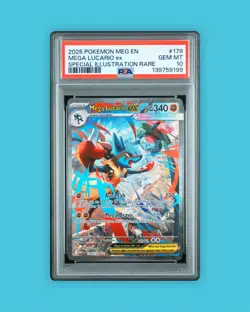 Pokemon Mega Lucario ex Me01: Mega Evolution 179/132 Special Illustration PSA 10 - Image 1