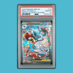 Pokemon Mega Lucario ex Me01: Mega Evolution 179/132 Special Illustration PSA 10 - Image 2