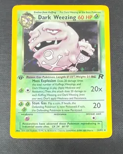 POKEMON DARK WEEZING 14/82 1ST EDITION HOLO TEAM ROCKET NM NO PLAY PACK FRESH - Image 1