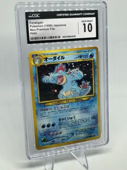 CGC 10 GEM MINT Feraligatr 1999 Neo Premium File Japanese 160 Holo Pokemon Card - Image 1