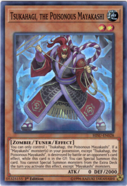 YuGiOh-3X Tsukahagi, Poisonous Mayakashi - HISU-EN028- Super Rare - 1st Ed -NM/M - Image 1