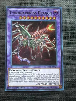 Yugioh Cyberdarkness Dragon LEDU-EN024 Super Rare 1st Ed NM - Image 1