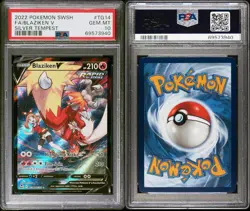 2022 POKEMON SWORD & SHIELD SILVER TEMPEST #TG14 FULL ART/BLAZIKEN V PSA 10 - Image 3