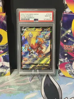 PSA 10 Blaziken V TG14/TG30 Pokemon Silver Tempest Full Art Graded Card - Image 1