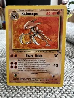 Kabutops Fossil Set 24/62 Near Mint or Excellent Rare Non Holo Pokemon Card 1999 - Image 5