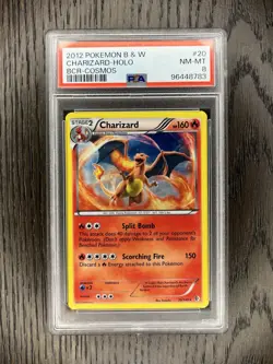 Charizard PSA 8 Pokemon 2012 B&W Boundaries Crossed Cosmos Holo HD Swirl Low POP - Image 1