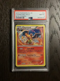 Charizard PSA 8 Pokemon 2012 B&W Boundaries Crossed Cosmos Holo HD Swirl Low POP - Image 2