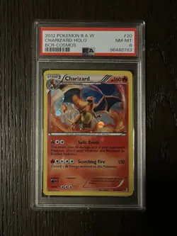 Charizard PSA 8 Pokemon 2012 B&W Boundaries Crossed Cosmos Holo HD Swirl Low POP - Image 3