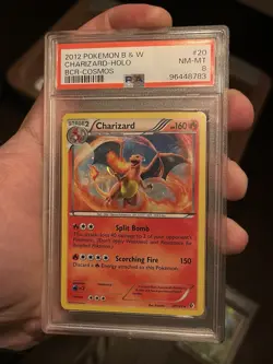 Charizard PSA 8 Pokemon 2012 B&W Boundaries Crossed Cosmos Holo HD Swirl Low POP - Image 5