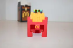 2025 McDonald's Minecraft Movie Fry Helmet Happy Meal Toy With Unused Code Card - Image 2