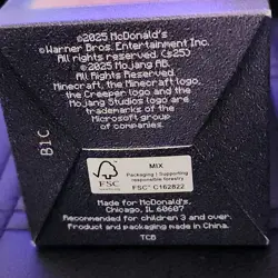 2025 McDonald's Minecraft Movie Fry Helmet Happy Meal Toy With Unused Code Card - Image 3