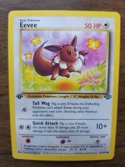 1999 1st Edition Jungle Eevee Pokemon Card #51/64 Near Mint/Mint Unplayed - Image 2