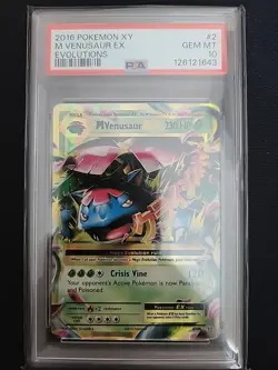 2016 Pokemon XY Evolutions M Venusaur EX 2/108 PSA 10 - Image 1