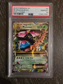 2016 Pokemon XY Evolutions Mega Venusaur EX 2/108 PSA 10 GEM MINT - Image 1
