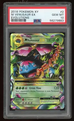 2016 POKEMON XY M VENUSAUR EX EVOLUTIONS #2/108 PSA 10 - Image 1