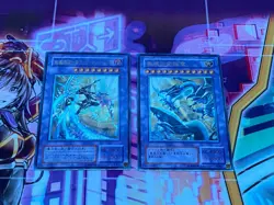 Dark Magician Girl + Blue Eyes White Dragon ACG Waifu Card Holo Anime Yugioh Set - Image 1