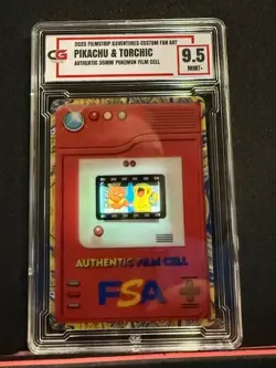 TORCHIC PIKACHU AUTHENTIC 35MM FILM FRAME CELL FROM POKEMON THE MOVIE CG 9.5 - Image 1