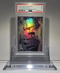 2000 TOPPS POKEMON THE MOVIE 2000 | Rainbow Foil ELECTRIC BATTLE #9 PSA 5 - Image 1