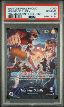 2024 ONE PIECE PROMOS PSA MAGAZINE EXCLUSIVE #060 MONKEY D. LUFFY PSA 10 - Image 1