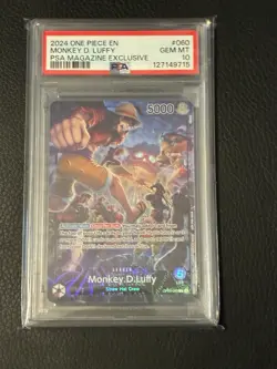 2024 ONE PIECE PROMOS PSA MAGAZINE EXCLUSIVE #060 MONKEY D. LUFFY PSA 10 - Image 1