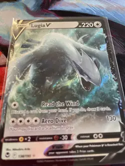 Pokemon Lugia v TCG SWSH12 Silver Tempest Ultra Rare Holo Card 138/195 Mint - Image 2