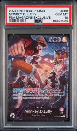 2024 ONE PIECE PROMOS PSA MAGAZINE EXCLUSIVE #060 MONKEY D. LUFFY PSA 10 - Image 1