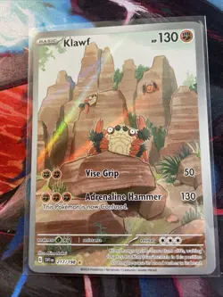 Pokemon TCG Klawf Scarlet & Violet Holo Illustration Rare Card 217/198 Base Set - Image 1