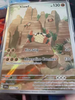 Pokemon TCG Klawf Scarlet & Violet Holo Illustration Rare Card 217/198 Base Set - Image 2