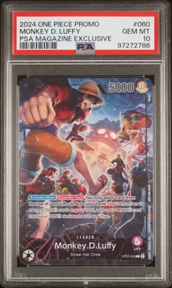 2024 ONE PIECE PROMOS PSA MAGAZINE EXCLUSIVE #060 MONKEY D. LUFFY PSA 10 - Image 1